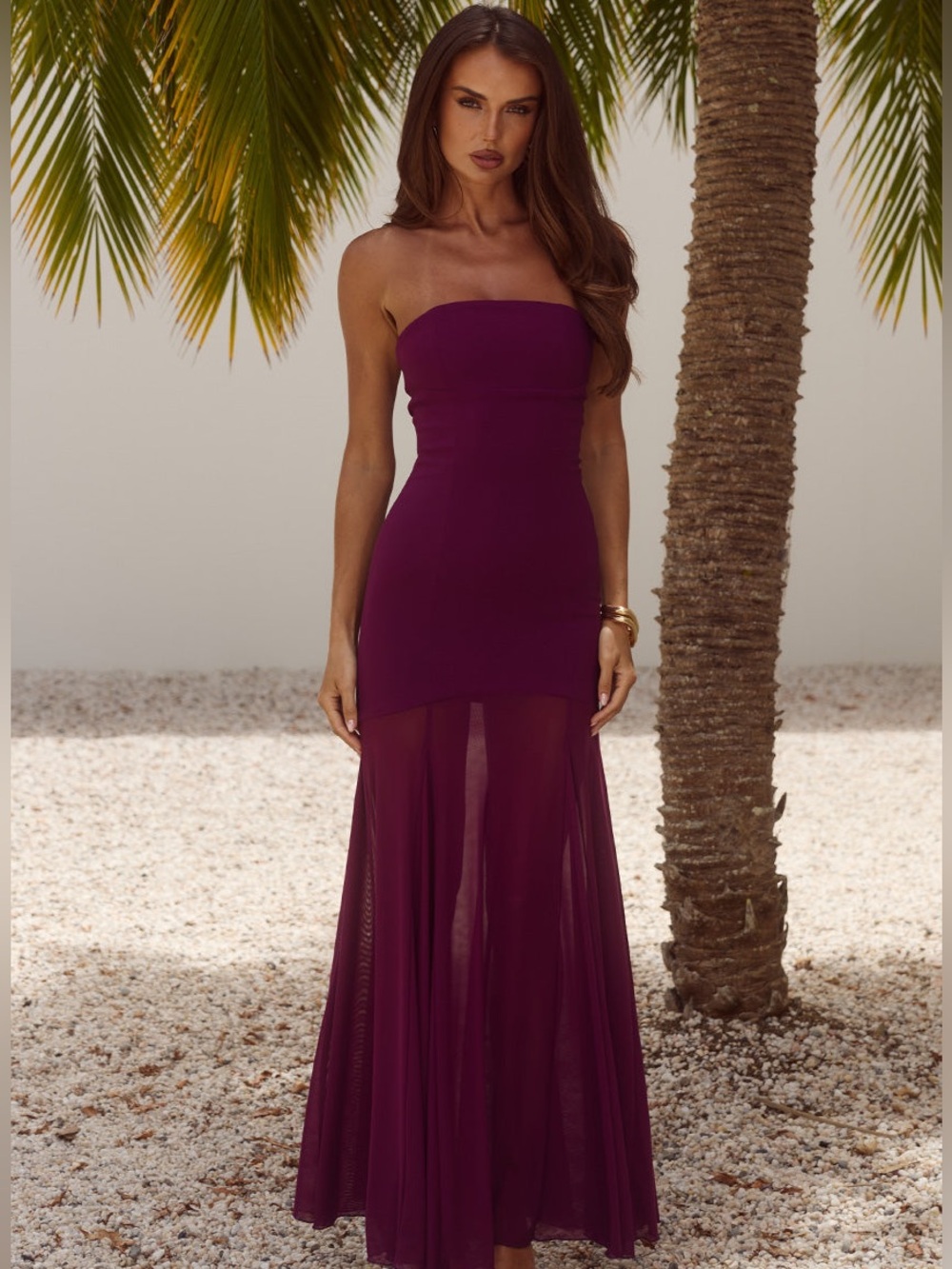 REMI STRAPLESS MAXI DRESS - PLUM